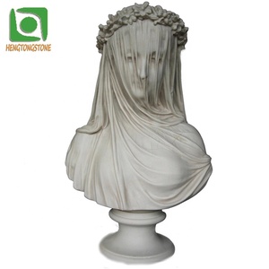 <span class=keywords><strong>Statue</strong></span> de buste de dame voilée vive en <span class=keywords><strong>marbre</strong></span> blanc naturel célèbre - Product Image 1