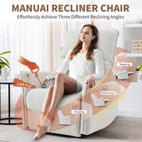 Fauteuil inclinable électrique de luxe moderne et relaxant en tissu avec fonction massage, pivotant, pour salon - Stock USA