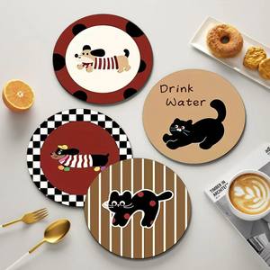 Cartoon Round Anti-Hot <b>Absorbent</b> Coaster Insulated Coffee & Teacup <b>Mat</b> Environment Protection Table Tablemat & Pads - Product Image 6