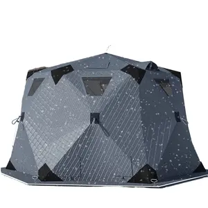 Hexagonal Summer Tent Thickened Cotton Windproof Warm for Ice Fishing Outdoor Winter Camping Extremely Cold Weather Equipment