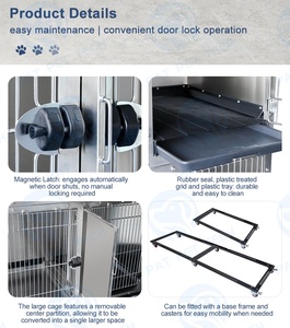 Lồng thú cưng & chuồng nuôi có sẵn, số lượng tối thiểu 1 cái. Lồng chó mèo bằng thép không gỉ, dùng trong nhà, cỡ trung bình, lớn, nhỏ. - Product Image 5