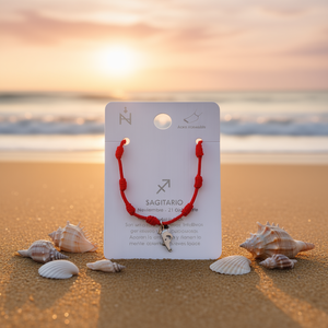 Tobillera Angelina Sagitario con Cordón Rojo y Acero Inoxidable, Joyería Zodiacal para Mujer - Product Image 2