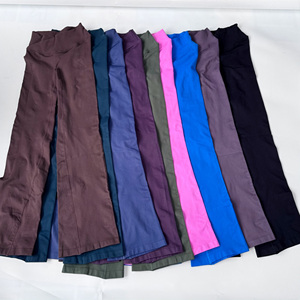 Pantalones acampanados sin costuras de color liso personalizados para mujer, de secado rápido, transpirables, de pierna ancha, con efecto realce de glúteos, cintura alta, <span class=keywords><strong>leggings</strong></span> de yoga acampanados. - Product Image 2