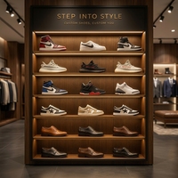 Vitrine Murale Modulaire LED Sur Mesure pour Chaussures, Présentoir Lumineux pour Baskets pour Magasin de Boutique - MOQ 1 Pièce