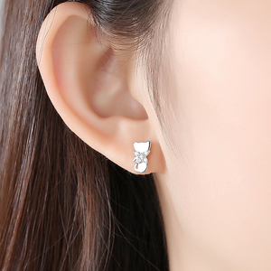 <span class=keywords><strong>Orecchini</strong></span> CZCITY in <span class=keywords><strong>Argento</strong></span> 925 Coreano con Zirconi per Donne, Design a Forma di Animale, Gioielli di Lusso, <span class=keywords><strong>Orecchini</strong></span> a Forma di <span class=keywords><strong>Gatto</strong></span> - Product Image 3