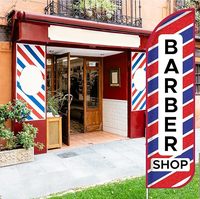 Drapeau de coiffeur de haute qualité et de vente chaude pour les promotions d'événements d'affaires en plein air et les drapeaux et bannières promotionnels de salon de coiffure