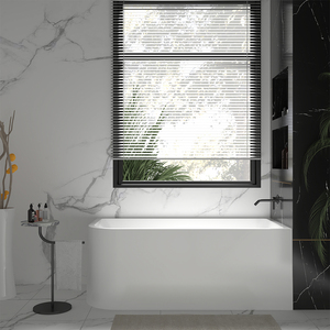Bañera Rectangular Independiente de Acrílico Blanco de Lujo, Incluye Desagüe, Diseño Moderno y Duradero, para Baño de Hotel - Product Image 5