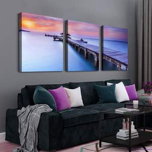 Looife <span class=keywords><strong>arte</strong></span> moderna per la casa 3 pezzi lacustre Canvas Wall Art 18 "x 24" sul lungomare passerella <span class=keywords><strong>fotografica</strong></span> Giclee Print Gallery Wrap - Product Image 4