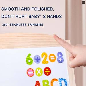 الاطفال التعليمية لعب أضعاف الصلبة الحامل الأطفال جهين طاولات خشبية قابلة للتعديل الرسم مجلس سبورة - Product Image 2