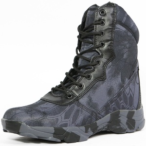 Bottes tactiques pour hommes, hautes, à bout rond, imperméables, antidérapantes, résistantes à l'usure, camouflage, pour la randonnée dans le désert - Product Image 1