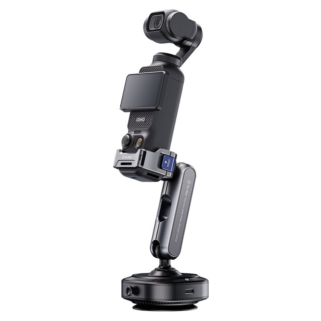 Aluminum Alloy Vacuum-Suction Photography Stand 360-Degree Rotating Foldable Design for DJI Pocket3