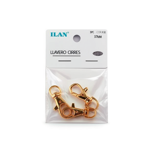 Portachiavi ILAN con Moschettone 37mm Oro K Confezione da 3 Pezzi - Product Image 2