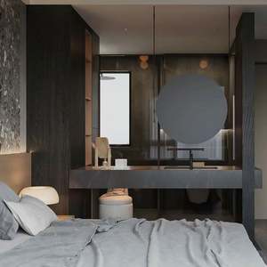 Hotel Furniture Integrated Wood Rock Slab Countertop with Single Basin Washbasin for <b>Bathroom</b> <b>Cabinets</b> - Product Image 6