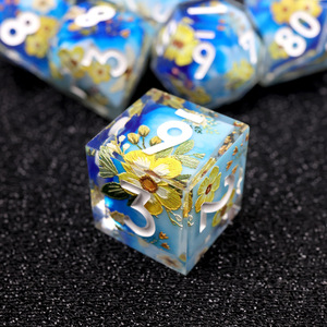 Juego de dados 7 Die DND dados poliédricos de borde afilado hechos a mano para mazmorras y dragones RPG MTG juegos de mesa - Product Image 6