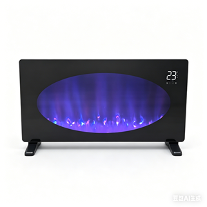 Calentador Eléctrico de Convección de 2500W <span class=keywords><strong>con</strong></span> Control Digital WiFi, <span class=keywords><strong>Ruedas</strong></span> Móviles, <span class=keywords><strong>Chimenea</strong></span>, Panel Infrarrojo de Vidrio Templado para el Hogar - Product Image 3