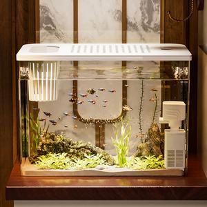 Simple Creative Ecological Plastic Medium-sized Fish tank Home Desktop Landscaping Aquarium <b>Goldfish</b> tank - Product Image 2