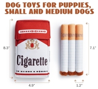 Jouets en peluche écologiques pour chiens, en forme de cigarettes avec boîte, résistants aux morsures, pour la dentition