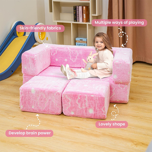 Canapé modulaire populaire pour enfants canapé de jeu pour tout-petits pliable pour salle de jeux <span class=keywords><strong>licorne</strong></span> lueur dans l'obscurité chaise en <span class=keywords><strong>mousse</strong></span> en peluche convertible pour enfants - Product Image 5