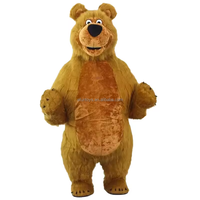 Efun quantité minimale de commande 1 PCS Costume Cosplay Ours Géant Gonflable à Fourrure Ours Brun Peluche Halloween Costumes Cosplay Mascotte Adulte Fursuit