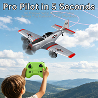 Avion RC P-51 Mustang 2CH en mousse EPP 150m 2 batteries Classique pour les pilotes amateurs