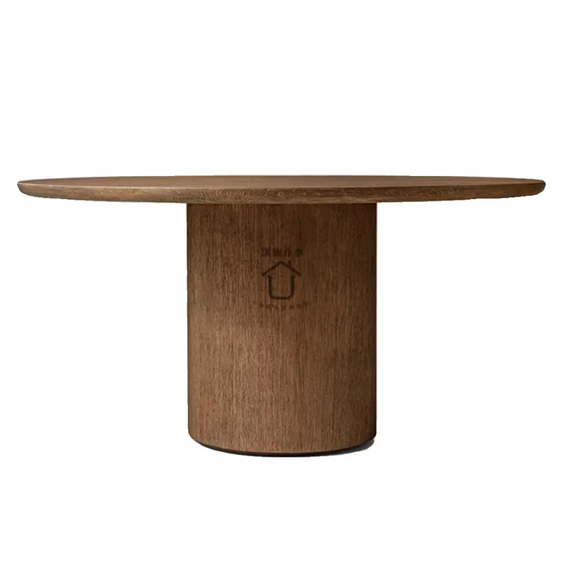 आरएच गोल मेज अमेरिकी देश रेट्रो ठोस लकड़ी का घर डिजाइनर होमस्टे उन्नत सेंस कस्टम छोटी छह-व्यक्ति टेबल