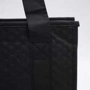 Soft Handle Lunch Bag Non Woven Custom Eco <b>Disposable</b> Takeaway Cooler Package Tote Bum Bags Wiht <b>Aluminum</b> <b>Foil</b> Insulated Thermal - Product Image 3