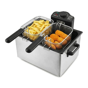 Friggitrice Elettrica Professionale a Doppio Cestello da 5L, 2000W, Standard EU, in Acciaio Inossidabile, Riscaldamento Rapido, Maniglia Antiscottatura - Product Image 6