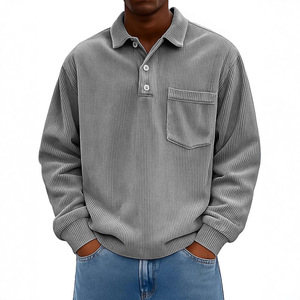 Sudadera de <span class=keywords><strong>Hombre</strong></span> con Cuello Cruzado Estilo Europeo Americano, Cálida, Holgada, de Color Sólido, Transpirable, Informal, de <span class=keywords><strong>Pana</strong></span>, 100% Nailon - Product Image 4