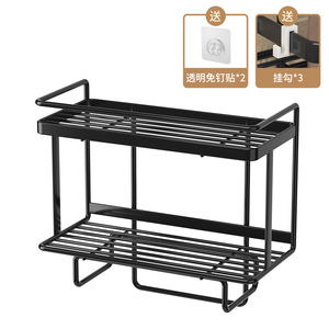Support de rangement multifonctionnel pour toilettes 1/2 Étagères d'organisation de salle de bains Support de toilette en métal <span class=keywords><strong>double</strong></span> pour le stockage des épices - Product Image 3