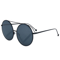 Lunettes de soleil rondes surdimensionnées sexy pour femmes 2026, double pont, monture noire et rouge, en métal, pour hommes, grandes lunettes circulaires, verres de luxe