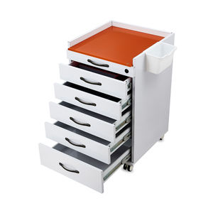 प्लेट दंत चिकित्सा क्लिनिक संयोजन कैबिनेट पोर्टेबल मोबाइल दंत कैबिनेट 5 बैरल दराज के साथ ग्लास - Product Image 6