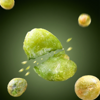 Mélange de Haricots Verts et de Pois au Goût d'Ail Rôti, Snack Sain à Base de Protéines Végétales, Haricots Fava Croustillants