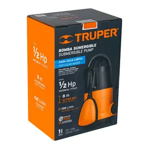 ปั๊มน้ำพลาสติกแบบจุ่มใต้น้ำ รุ่น BOX 1 ขนาด 1/2 แรงม้า สำหรับน้ำสะอาด ยี่ห้อ TRUPER - Product Image 3