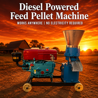 Machine mobile de fabrication de granulés d'aliments pour animaux, moteur diesel, pour le traitement des aliments pour bovins, chèvres et poulets