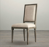 Chaise de salle à manger Rhoohill en bois massif de chêne blanc, style rétro américain, avec tissu en lin, chaise d'appoint vintage française