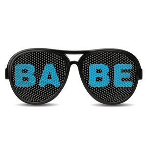 Feirong卸売カスタムロゴ印刷プラスチックプロモーション<span class=keywords><strong>BABE</strong></span>レターパーティーハロウィーンレンズピンホールステッカーレンズサングラス - Product Image 3