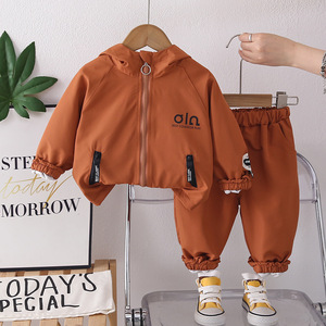 2026 New <strong>Male</strong> Baby Spring Autumn Sports Outdoor Cotton Cowboy Pattern Formal Clothing Children's Hooded Pocket Three-Piece Set - Product Image 6