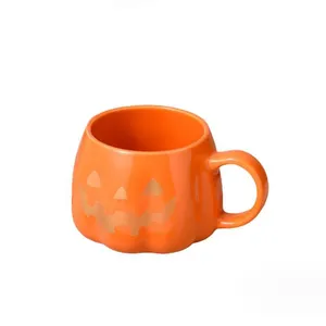Personalized Coffee 14oz Pumpkin Cup Trendy Ceramic Halloween Trick Or Treat Festivals Cute Souvenir Water Ceramic Mug Cup