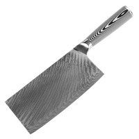 Couteau de Chef Santoku en Acier Damas de Haute Qualité à Prix Bas, Fabriqué à la Main en Fibre de Verre G10, Cuisine Japonaise