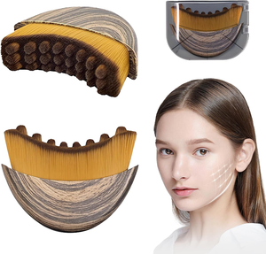 Cepillo Facial Linfático Suave de Cerdas Naturales, Herramienta de Cepillado en Seco para Drenaje Linfático, Masajeador Corporal y Facial Curvo para Contorno y Celulitis - Product Image 1