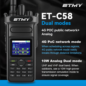 Eetmy ET-C58 Zello 100km 4G LTE poc วอล์คกี้ทอล์คกี้ IP67กันน้ำแบบมือถือสองทางวิทยุ2500mAh แบตเตอรี่ vhf/uhf - Product Image 3
