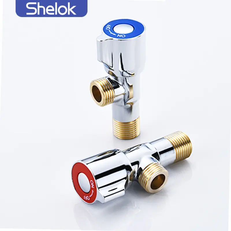 Shelok Factory Direct Supply Right 1/2 lavabo salle de bains petit Globe angulaire tuyau de polissage robinet d'angle en laiton