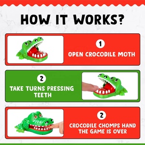KK חדש 8.4 אינץ' משחקי צעצועי שיני תנין גדולים לילדים, משחקי רופא שיניים אצבע נושכת תנין, צעצוע משחק שיני תנין מצחיק - Product Image 5