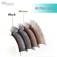 Extensions de cils SP EYELASH en forme de fleurs, cils floraux 5D marron 0.07, volume pré-fait facile à poser, vente en gros pour salons, marque privée