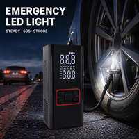 Mini compresseur d'air sans fil 160 PSI pour pneus, avec écran LCD, lumière d'urgence et batterie externe 6000 mAh, surveillance de la pression des pneus pour voiture