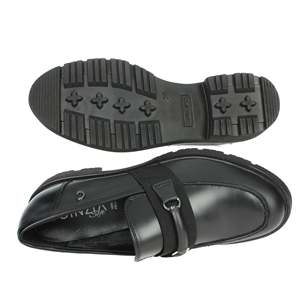 Mocassins en cuir noir pour femme Cinzia Soft, chaussures à semelle épaisse, à enfiler - Product Image 6