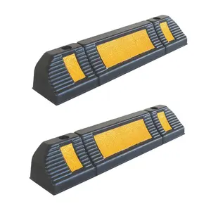 Parking Stopper for Garage Floor, Blocks Car Wheels as Parking Aid and Stops the Tires, acting as Rubber Parking Curbs