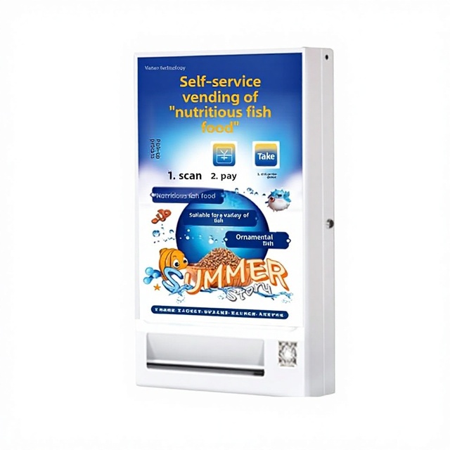 Fish & Pigeon Feed Self-Service Automatic Vending Machine with LED Strip and 15.4-Inch Screen