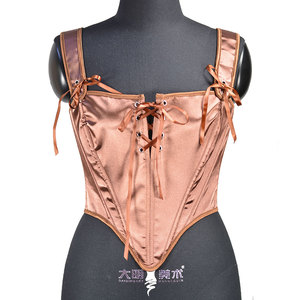 Damen Satin Schnür-Korsett im Vintage-Stil mit Korsagen, Strumpfhaltern, Party-Crop-Top, Niedliche Outfits, Modische Korsetts für Frauen - Product Image 1