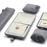 Bijoux de luxe en PU haut de gamme, emballage vintage en plastique, anneaux, pendentifs, cœurs, carrés, boutons en velours, vente directe